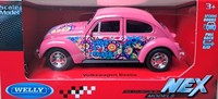 Vw KäFer Pink Mit Bemalung Oldtimer Modelauto Ca.12Cm *Neu* 1/38