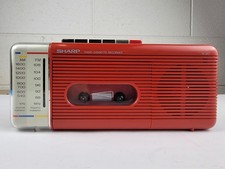 Vintage Sharp Radio Cassette Recorder Boombox AM/FM Portable Tape Player Prop