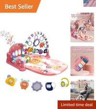 Baby Play Mat Gym, Funny Play Piano Tummy Time Activity Mat with 5 Infant Sen...