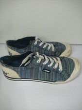 Rocket Dog Trainers UK 6 Blue Stripe Lace Up Pumps Casual Shoes Womens