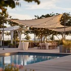 10Ft Shade Sail Pole Awning Deck Patio Backyard with Pole Bracket Clamp Powder — photo 2