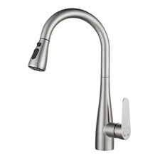 Modern Stainless Steel Kitchen Pull Out Mixer Tap 360° Swivel Single Handle