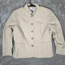 Charter Club Khaki Button Up Jacket Women's Blazer Style Lightweight