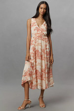 Reformation Farah Sleeveless V-Neck Midi Dress 4 Anthropologie NEW