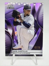 2025 Topps Chrome Black 57/75 Luis Castillo Purple Refractor Mariners