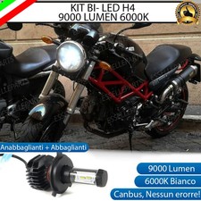 LAMPADA LED H4 6000K BIANCO 9000 LUMEN CANBUS DUCATI MONSTER 695 MOTO