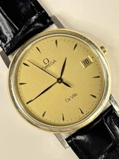 OMEGA De Ville Vintage 1990’s Men’s Quartz Gold Date Dress Watch 196.2432 1532