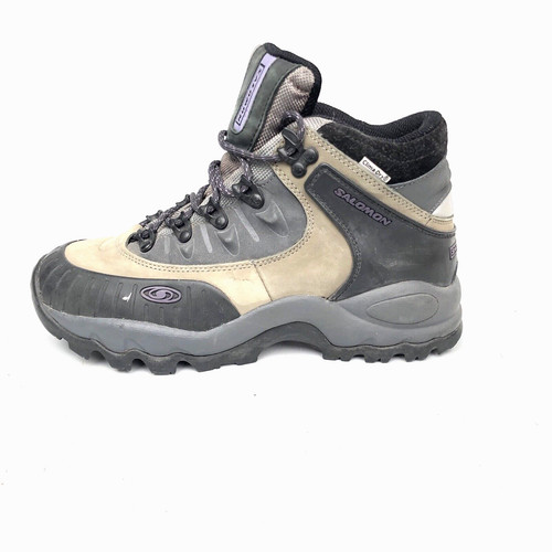 Salomon Clima-Dry Contragrip Hiking Boots Sz 9 USW Tan Leather Waterproof Trail