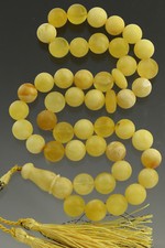 Egg Yolk Islamic 45 Prayer Beads 11mm Genuine BALTIC AMBER TASBIH 40.6g 180616-9