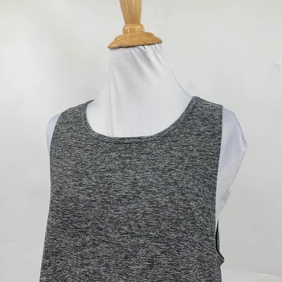 Camiseta sin mangas Beyond Yoga para mujer M mediana gris jaspeado recorte atado trasero Foto 4 de 4