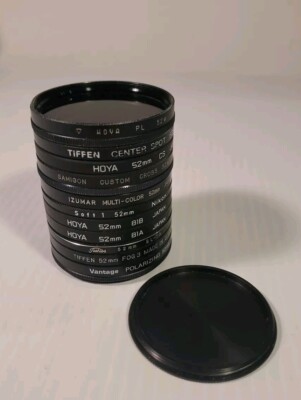 Lot~11 52mm Lens Filters Tiffen Nikon Hoya Etx Nice Variety W Cover Glass Good 