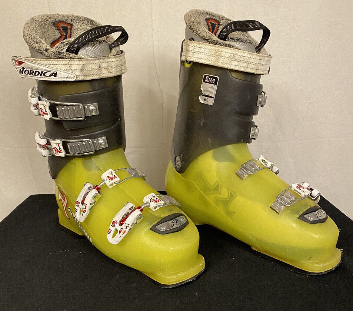 NORDICA SUPERCHARGER Green / Yellow Mondo 26.0/26.5 Ski Boots