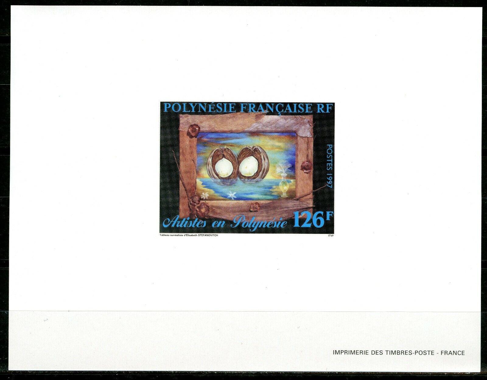 Polynésie Epreuve de Luxe Bloc feuillet gommé 1997 Yvert 552 Peintres