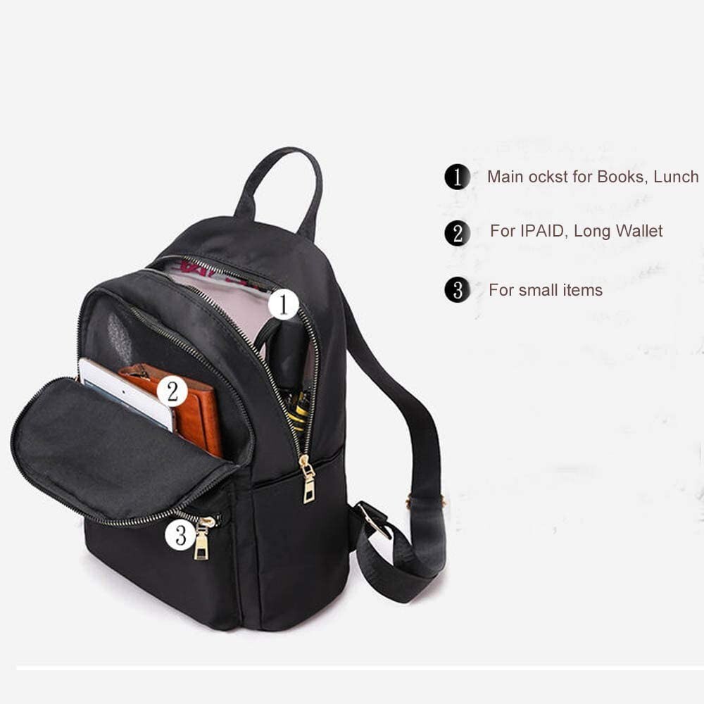 Women Girl Nylon Mini Backpack Purse Small Backpack Shoulder Rucksack