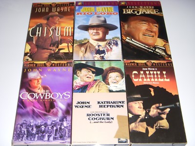 John Wayne VHS late movies Chisum Rio Lobo Big Jake The Cowboys Lot of ...