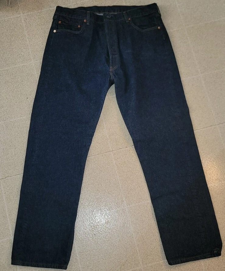 Vintage LEVI S STRAUSS 501 JEANS 80s Dark Indigo Blue 38x31 Not Red Line E Levis