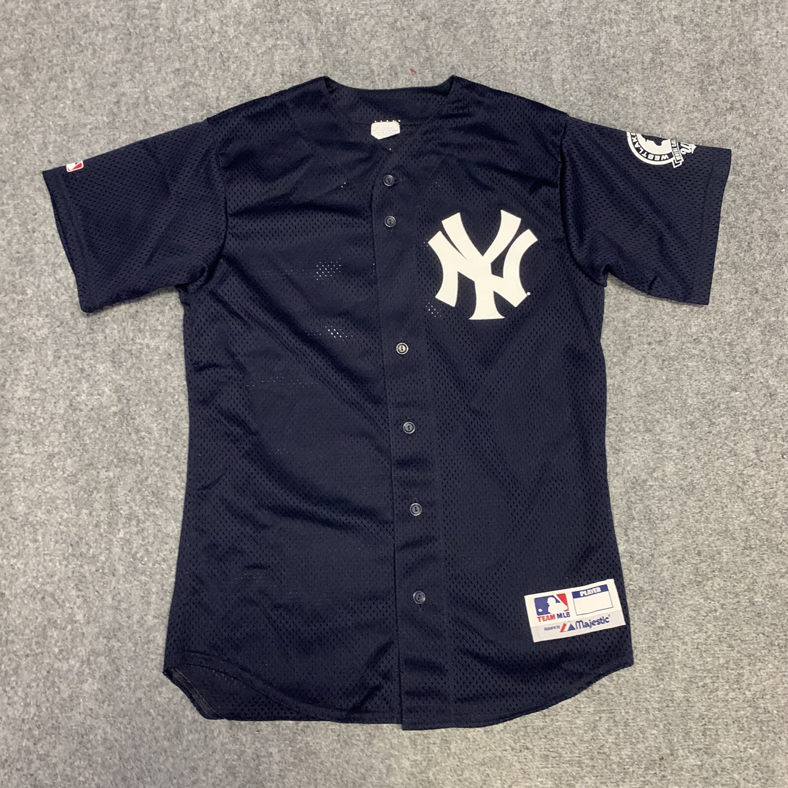 VTG New York Yankees Jersey Mens Small Mesh NY Majestic Diamond Collection Kalof