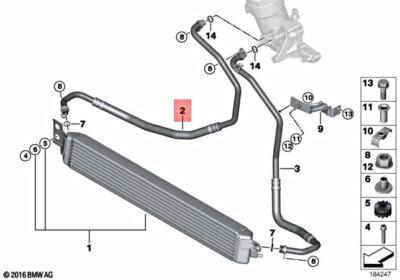 Genuine BMW E90 E92 E93 M3 Engine Oil Cooler Flow Pipe OEM 