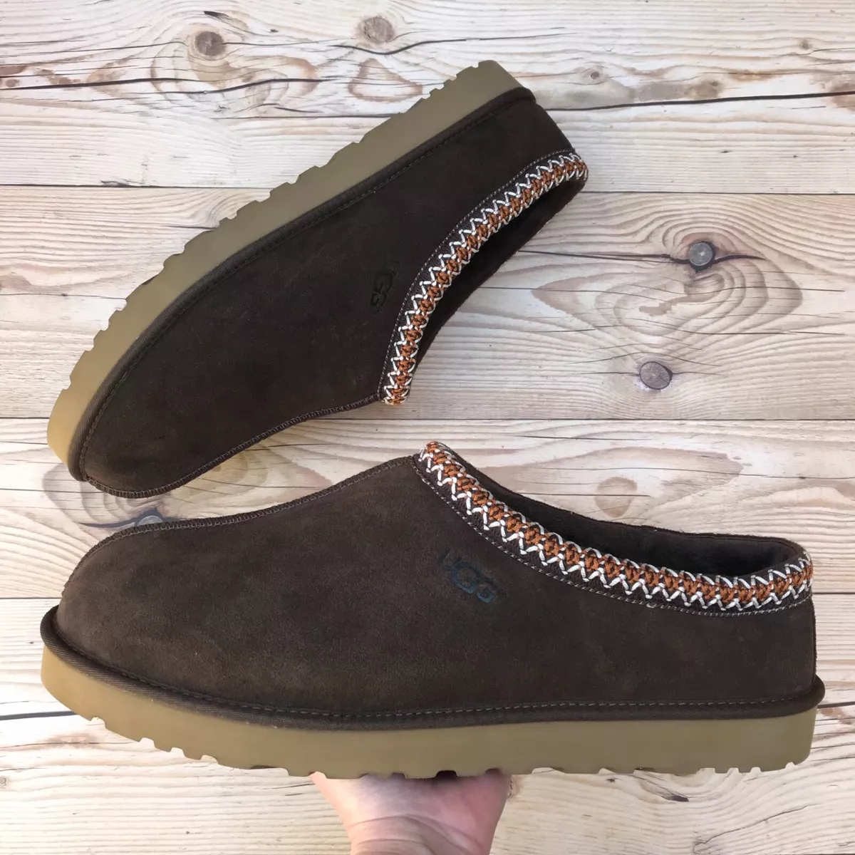 UGG Tasman Shearling Lined Slipper Chocolate Men s Size 18 eBay