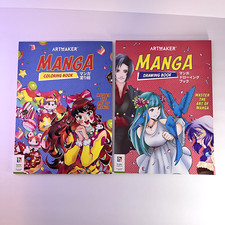 Artmaker Manga Drawing Book And Manga Coloring Book 64pgs each Set of 2 NEW