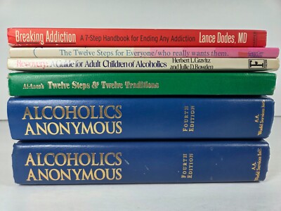 Lot Of 6 Alcoholics Anonymous 12 Step Program Books Al-Anon Addiction Recovery