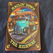 Metal Sign 8"X12" Man Cave Wall Art Garage Bar Oil Gas Station Keep Trucking