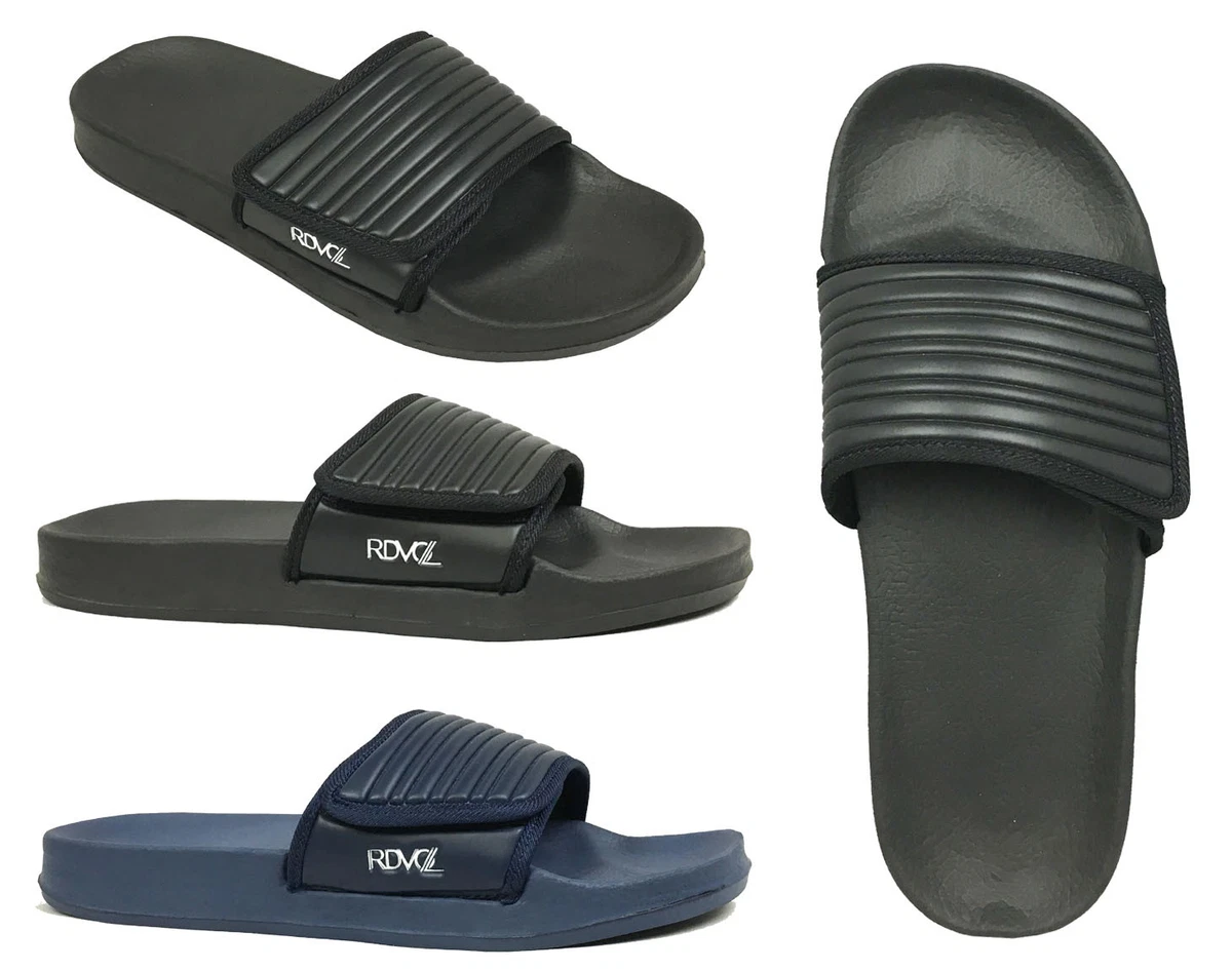 Men s Sport Slides Fashion Slide with Adjustable Upper for Gym Pool Beach 011M