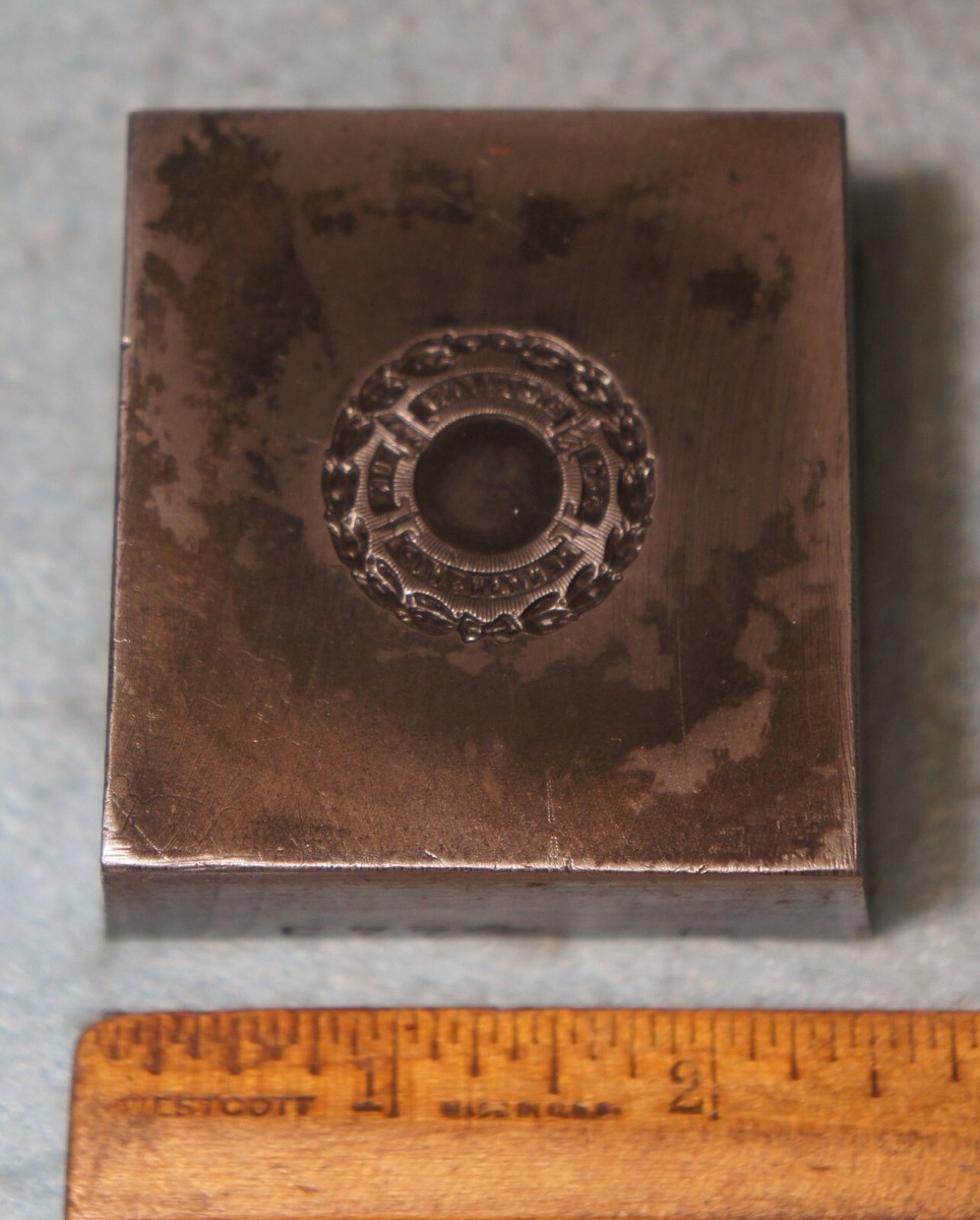 1915 QUINCY IL Gem City College Penmanship Medal STEEL STAMPING