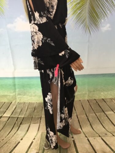 LASCANA Black floral print maxi beach dress UK 14 NWT DEFECT/Damage RRP £58 - Picture 5 of 20