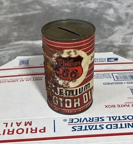 Vintage Phillips 66 premium motor oil advertising still bank 1950's !!!! - Picture 2 of 7