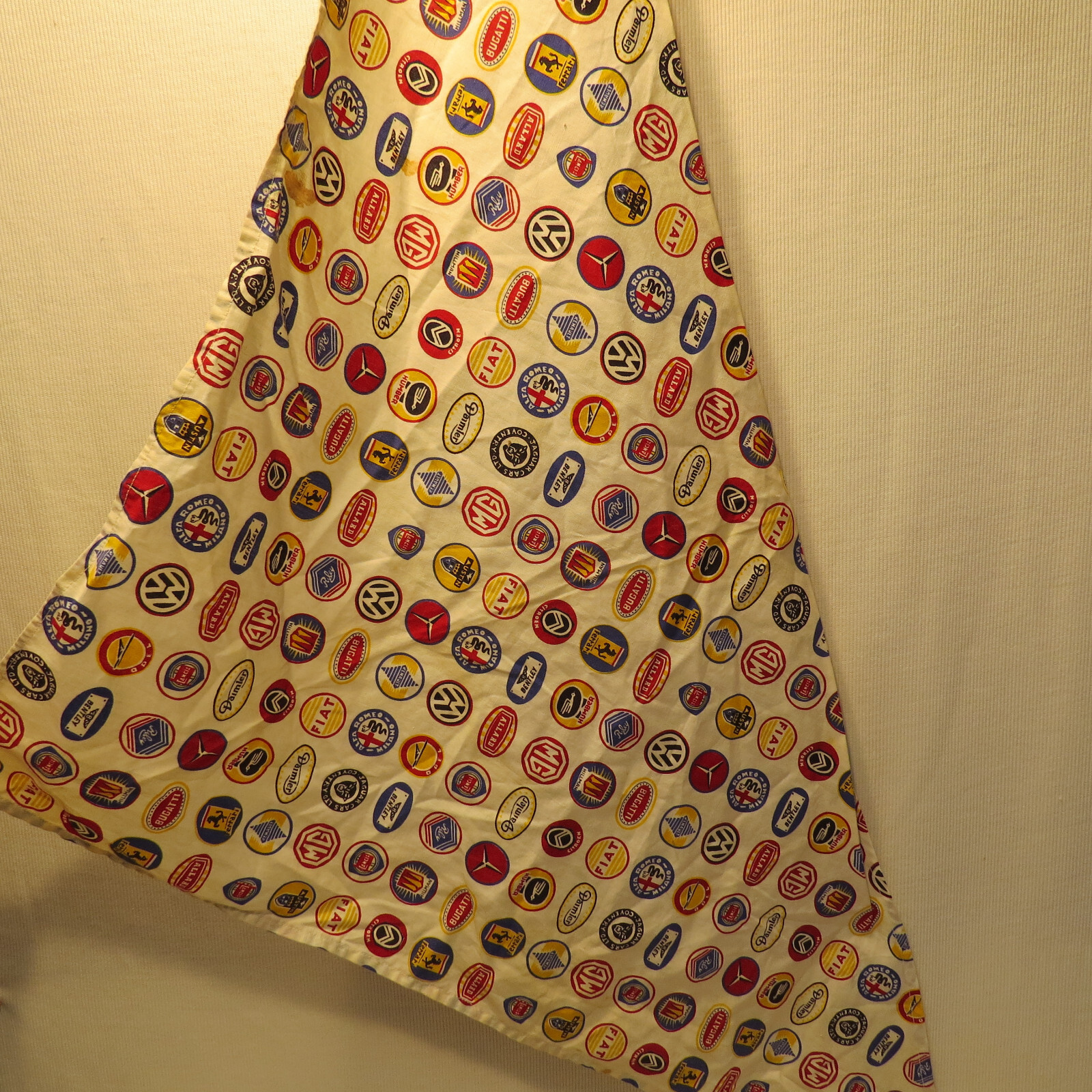 Vintage Car Logos Head Scarf Convertibles MG Bugati F… Gem