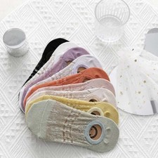 3 PCS Mesh Low-cut Hollow Star Boat Socks Cotton Women's Hosiery Invisible Socks