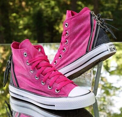 Converse CT All Star Hi Tri-Zip Sparkle Women's Size 6 Pink Converse CT All Star Hi Tri-Zip Sparkle Women's Size 6 Pink