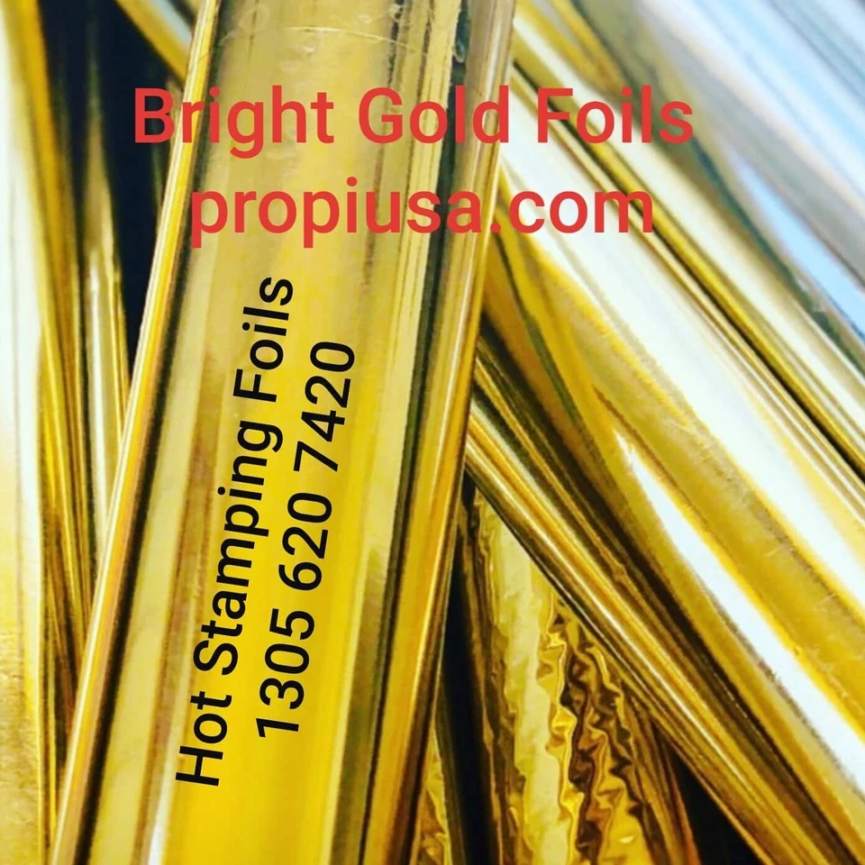 Lámina de estampado en caliente BBB 350 ORO 24"x1000'. Mejor lámina para servilletas papeles ásperos Foto 2 de 4