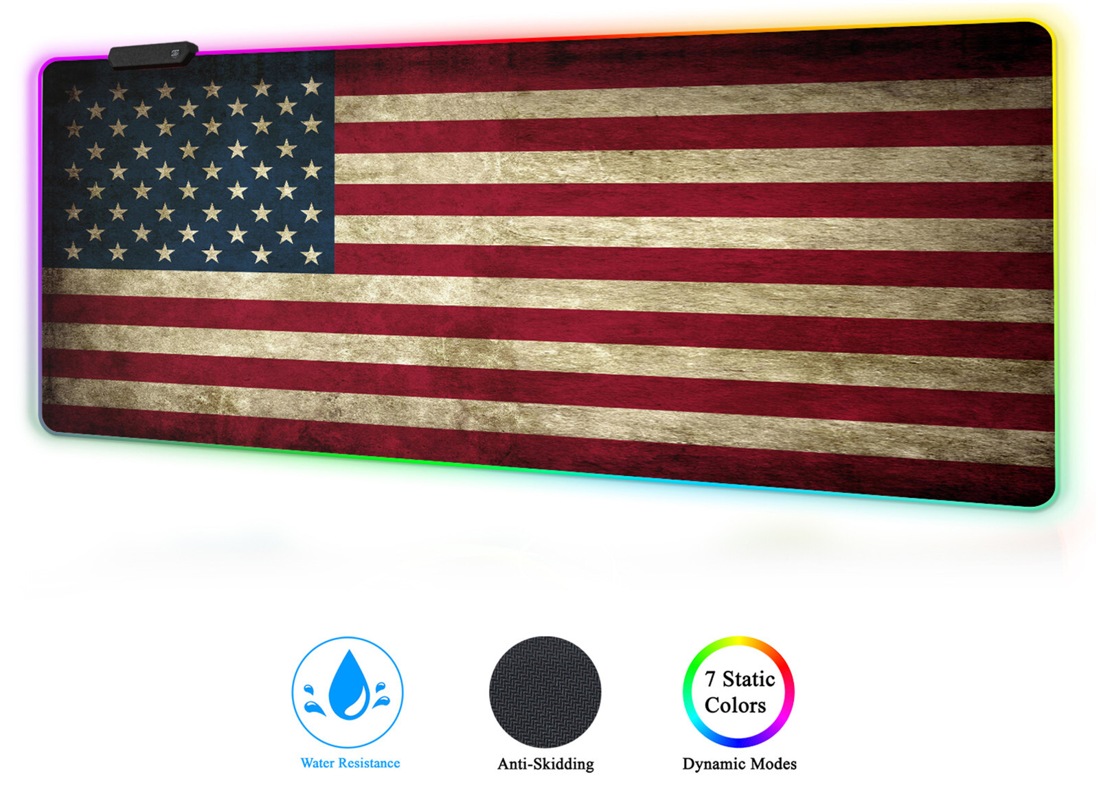 Large RGB LED Gaming Mouse Pad with Cool Design - 31.5x11.8 Inch Desk Mat-image