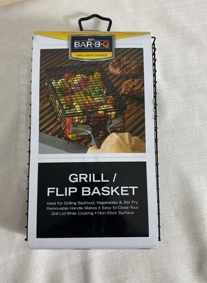 NEW Non Stick BBQ Grill Flip Basket Mr Bar-B-Q Vegetables Grilling Stir Fry
