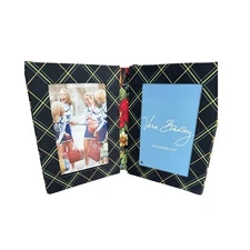Vera Bradley Photo Frame Double Hinged Picture Frame Floral Plaid Decor