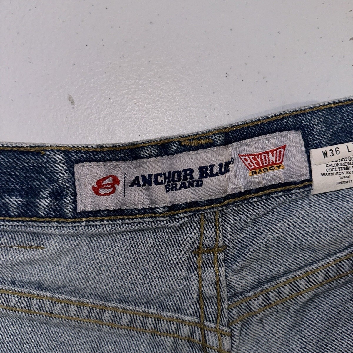 Vintage 90s Anchor Blue Beyond Baggy Jeans Size 36x30 FITS