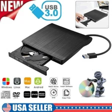 USB 3.0 External Optical Drive CD/DVD-ROM +/-RW Laptop Player Slim Burner Reader