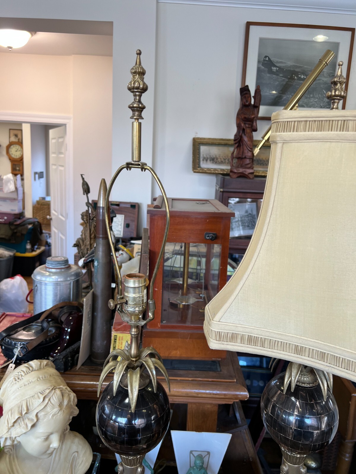 Pair of Vintage Fredrick Cooper Hollywood Regency Metal/Acrylic Pineapple Lamps