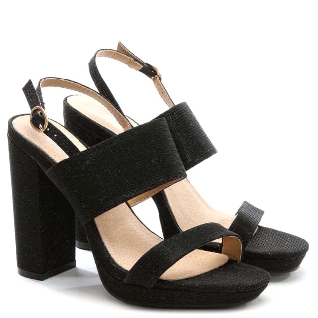 APL Daniel Footwear EU 40 UK 7 Mellen sandali con tacco a blocco nero metallizzato lucido