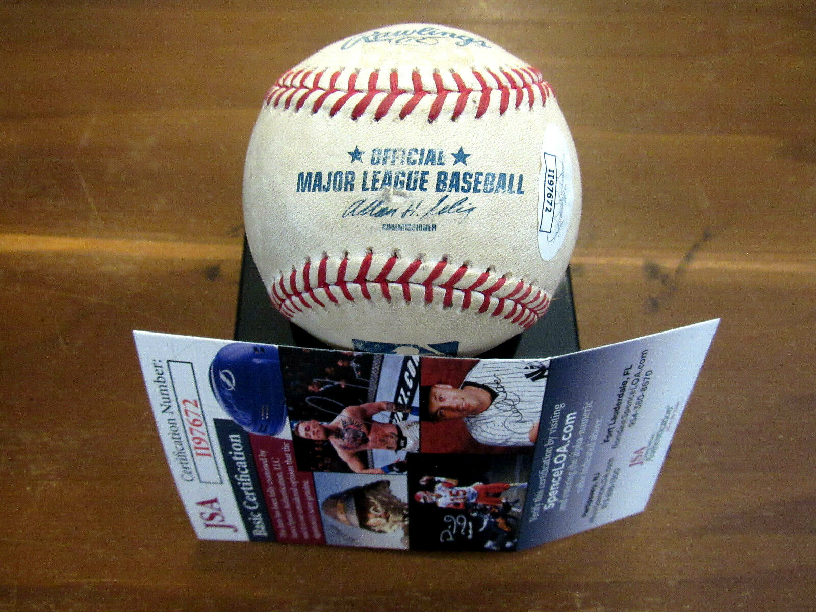 FELIPE ALOU 3 X A/S NY YANKEES EXPOS MOY SIGNED AUTO OML GAME USED BASEBALL JSA  view 2