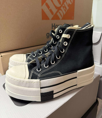 SIZE 3 MENS / 5 WOMENS Rick Owens DRKSHDW DRKSTAR Chuck 70 High Black A04954C