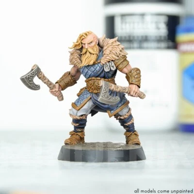 VIKING WARRIOR Fantasy: Barbarian, Frostgrave, Saxon, Resin Miniature 28mm 32mm