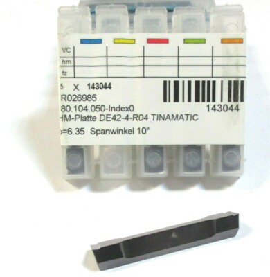 5 MIMATIC Wendeplatten zum Stechen b=6.35 Spanwinkel 10° DE42-4-R04 Neu H42227