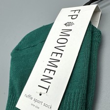 FREE PEOPLE MOVEMENT Green RUFFLE COTTON SOCKS