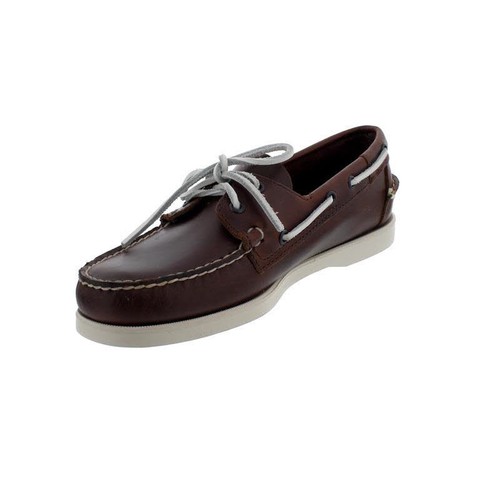 Sebago Docksides, Cuero Encerado, Marrón - Blanco, Hombre 70000G0-A02 Marrón - Imagen 4 de 10