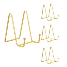 4 PCS Gold Mini Display Easels Frame Holder Stands Photo Tabletop Decor