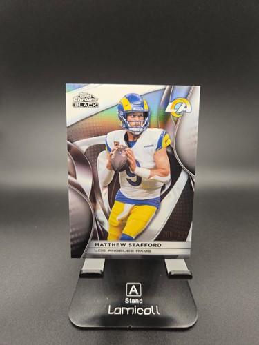 /299 NFL 2025 Topps Chrome Black Matthew Stafford Silver Refractor LA Rams MVP