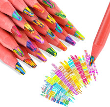 12 Colors Rainbow Pencils for Kids, 12 Pieces Rainbow Colored Pencil Art Pres...